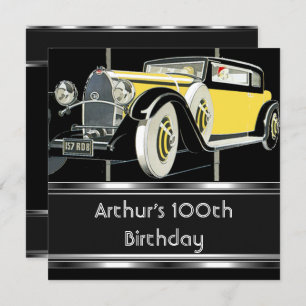 Convites festa de aniversário 100º Mans do Carro vintage Pr
