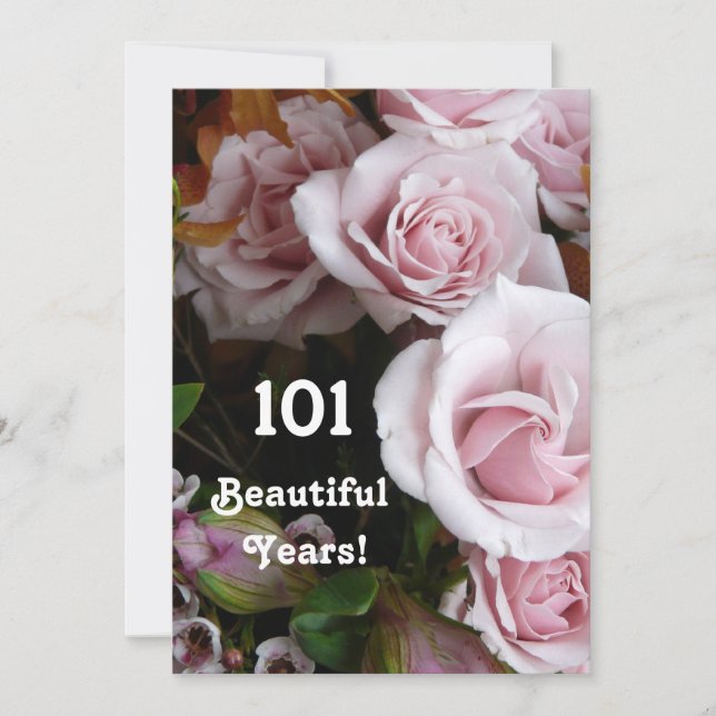 Convites Festa de aniversário 101rua - Buquê Rosa Rosa Rosa (Frente)