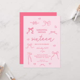 Convites Festa de aniversário 16ª Coquete rosa