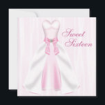 Convites Festa de aniversário 16 rosa, cor-de-rosa, doce e<br><div class="desc">Festa branca rosa vestido cor-de-rosa doce dezesseis convites de aniversário. Peças de coordenação disponíveis mediante pedido por correio eletrônico.</div>