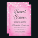 Convites Festa de aniversário 16 rosa e branco doce<br><div class="desc">Cor-de-rosa e branca deixa Confetti doce 16 convite. Este convite é perfeito para uma Festa de aniversário Doce 16 da Garota Mestiça Branca e Rosa. Entre em contato com o designer para obter itens correspondentes.</div>