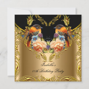 Convites Festa de aniversário 2 amarelo-pássaro Dourado ele