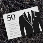 Convites Festa de aniversário 50ª com naipe preto<br><div class="desc">Convite de aniversário Black Suit & Tie 50th Ver coleção correspondente em Niche e Nest Store Muitos obrigados</div>