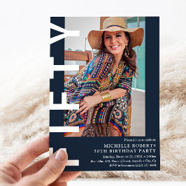 Convites Festa de aniversário 50ª Foto 50ª Moderna FIFTY