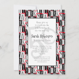 Convites Festa de aniversário 50ª Nova Iorque de Manhattan 