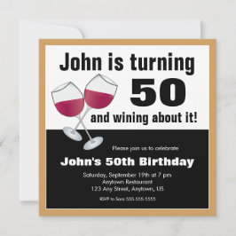 Convites Festa de aniversário 50ª Vinho