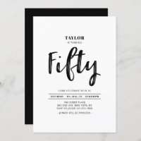 Festa de aniversário 50 - 50 - Simples preto e bra