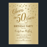 Convites Festa de aniversário 50 Dourada<br><div class="desc">design de Elegante do Convite de aniversário 50º com efeito de ouro brilhante e folha de ouro falso. Anima-te a 50 anos!</div>
