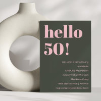 Festa de aniversário 50, moderna, de oliveira rosa