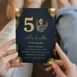 Convites Festa de aniversário 50 simples e elegante