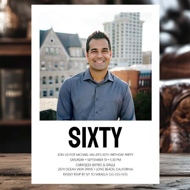 Convites Festa de aniversário 60ª Foto do SEXTY Moderno (Criador carregado)