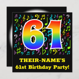 Convites festa de aniversário 61rua: Símbolos Musicais Dive