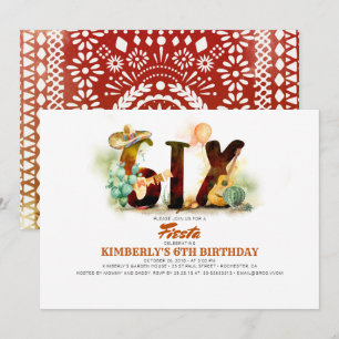 Convites Festa de aniversário 6 de Fiesta Mexicana