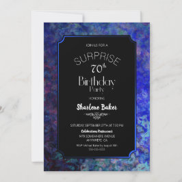 Convites Festa de aniversário 70 de Surpresa Preta de Borda