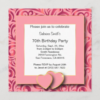 Convites Festa de aniversário 70 | DIY Texto