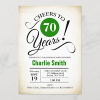 Festa de aniversário 70 - Preto Verde Branco
