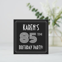 festa de aniversário 85: Estilo de Deco da Arte co