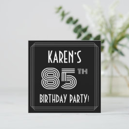 Convites festa de aniversário 85: Estilo de Deco da Arte co