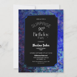 Convites Festa de aniversário 90 de Surpresa Preta de Borda