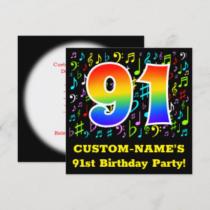 Convites Festa de aniversário 911 rua: Símbolos Musicais,