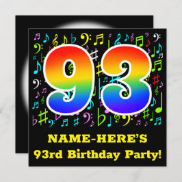 Convites festa de aniversário 93: Símbolos Musicais Diverti