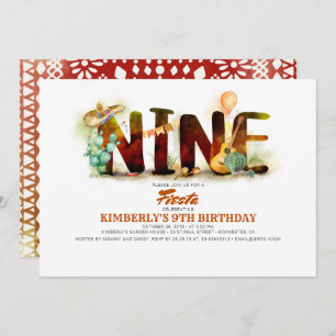 Convites Festa de aniversário 9 do Fiesta mexicano