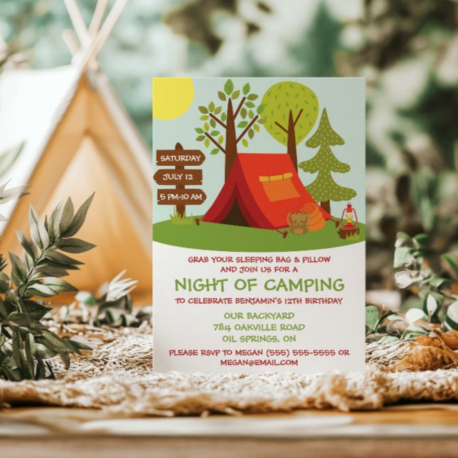 Convites Festa de Aniversário Acampamento (Criador carregado)