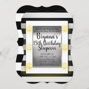 Convites Festa de aniversário Adolescente de Beleza Espelha