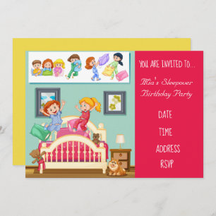 Convites Festa de aniversário adorável do pijama Slumber