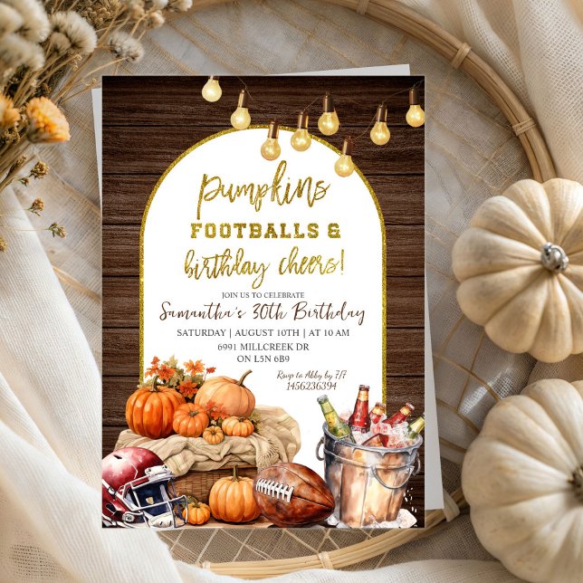 Convites Festa de aniversário Adulta De Cervejas De Futebol (Criador carregado)