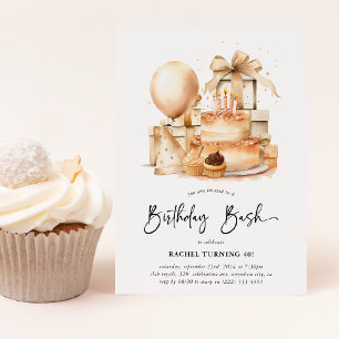 Convites Festa de Aniversário Adulta de Qualquer Idade Fofa