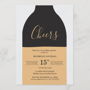 Convites Festa de aniversário Adulta De Vinho De Vinho