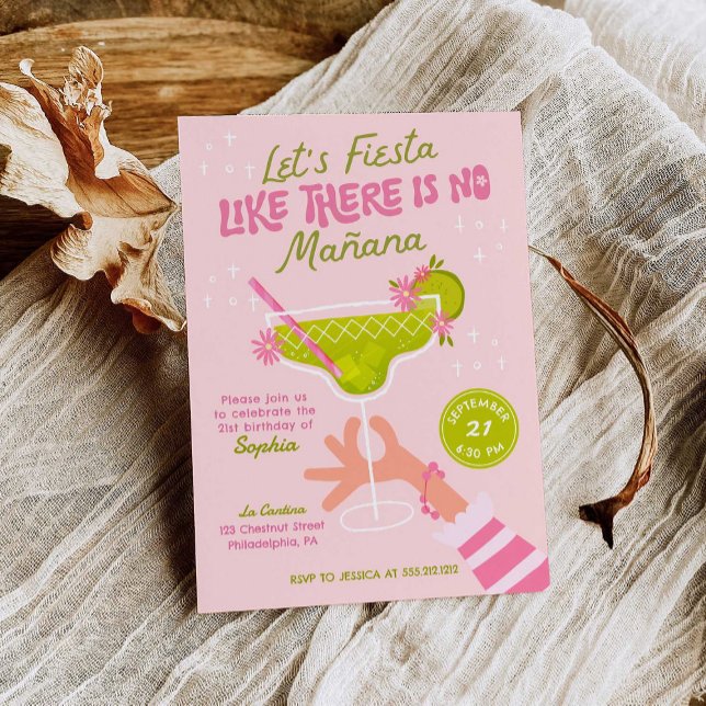 Convites Festa de aniversário Adulta Margarita Fiesta (Criador carregado)