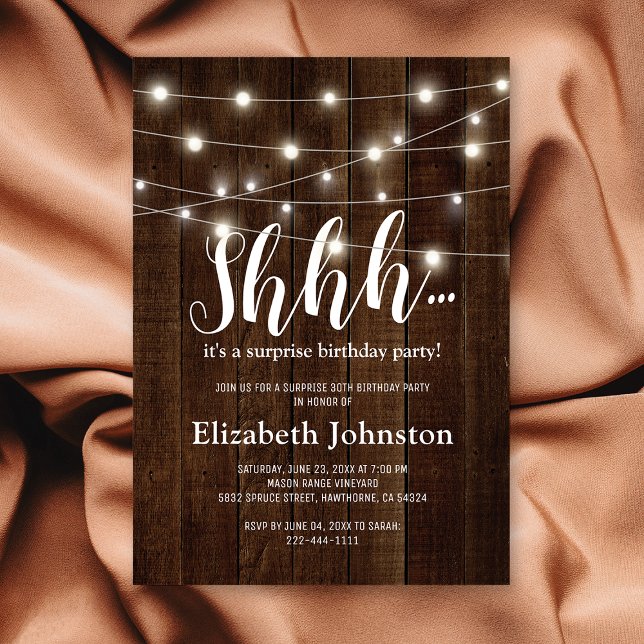 Convites Festa de Aniversário Adulto Rústico no Campo com S (Criador carregado)