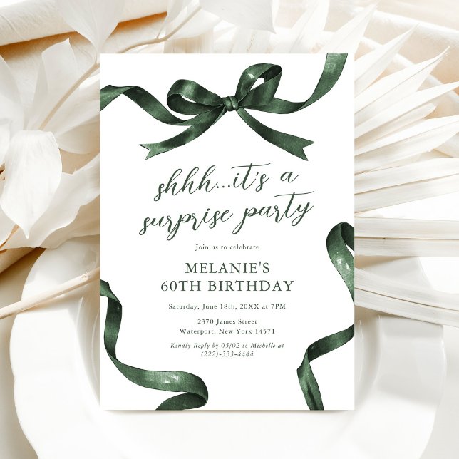 Convites Festa de aniversário Adulto Surpresa do Arco Verde (Criador carregado)