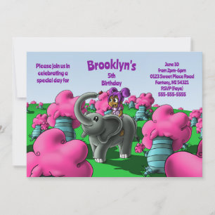 Convites Festa de aniversário Afro-Americana de Elefantes