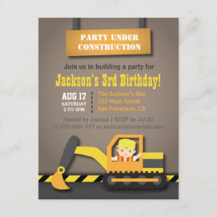 Convites Festa de aniversário alaranjada do tema da