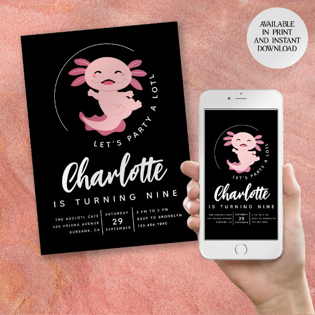 Convites Festa de aniversário Alol do Partido do Vamos Axol (Criador carregado)