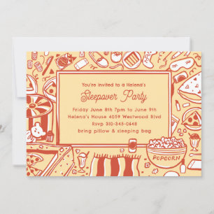 Convites Festa de aniversário Amarelo de Sono Vermelho