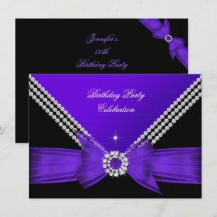 Convites Festa de Aniversário Arco de Diamante Roxo Elegant