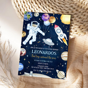 Convites Festa de Aniversário Astronauta Foguete Planetas E