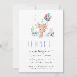 Convites Festa de aniversário Axolotl de Cód. Água