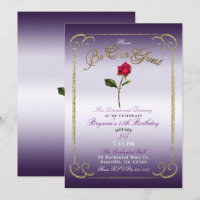 Festa de Aniversário Beleza Rosa Vermelha Roxa e D