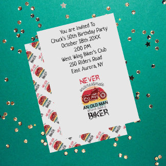 Convites Festa de aniversário Biker - Piada do Velho Homem