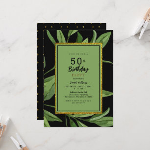 Convites Festa de aniversário Black Glam 50th