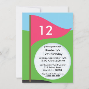 Convites Festa de aniversário Bogie Mini Golf de Vamos Ros