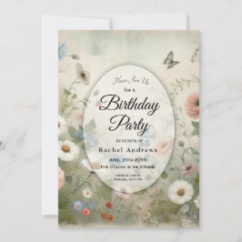 Convites Festa de aniversário Boho Blooms e Vintage Blossom