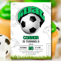 Festa de Aniversário Bola de Futebol Verde e Branc