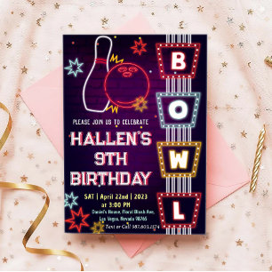 Convites Festa de aniversário boliche