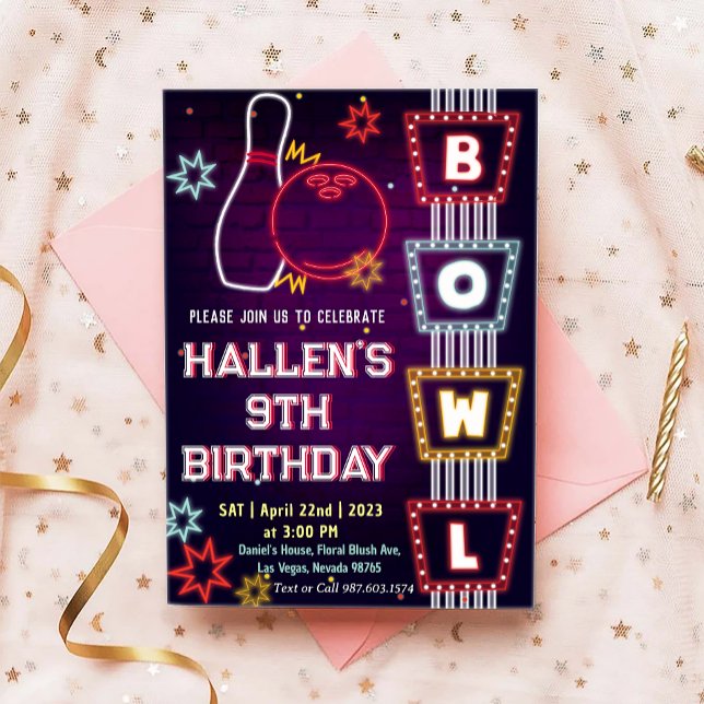 Convites Festa de aniversário boliche (Criador carregado)